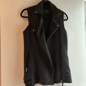 All Saints 100% Cashmere Moto Style Vest